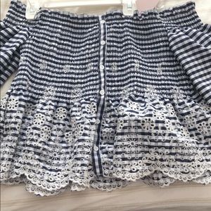 Off the Shoulder Blue Top